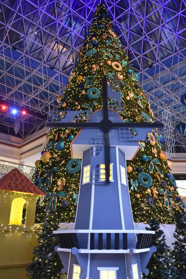 Christmas Decorations at the Wafi Mall in Dubai, UAE Editorial