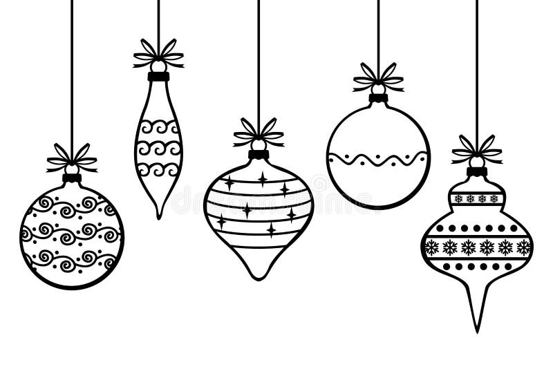Christmas Decorative Baubles Stock Vector - Illustration of bauble ...