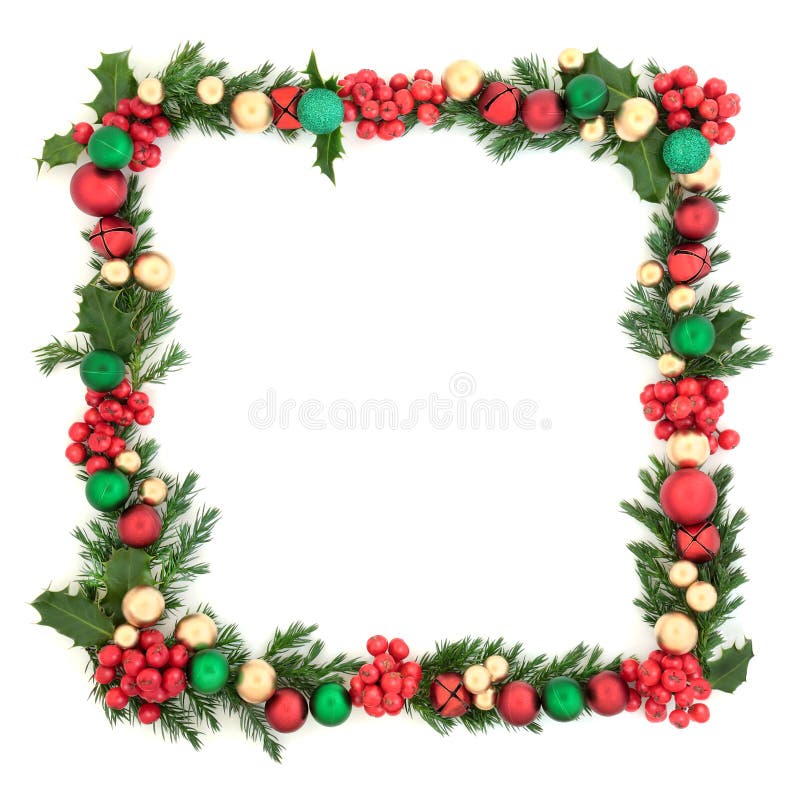 Christmas Border stock image. Image of decorative, holly - 21340921
