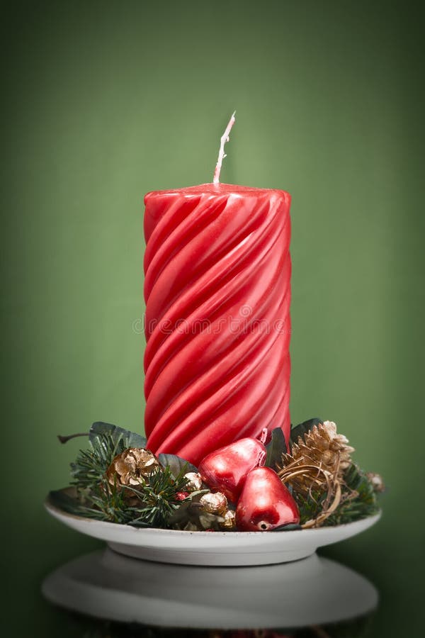 Christmas Decorative Candle Stock Photo - Image of pyramid, pine: 7364382