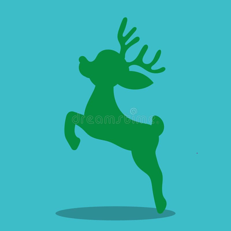Christmas deer jumping deer green 18 stock illustration
