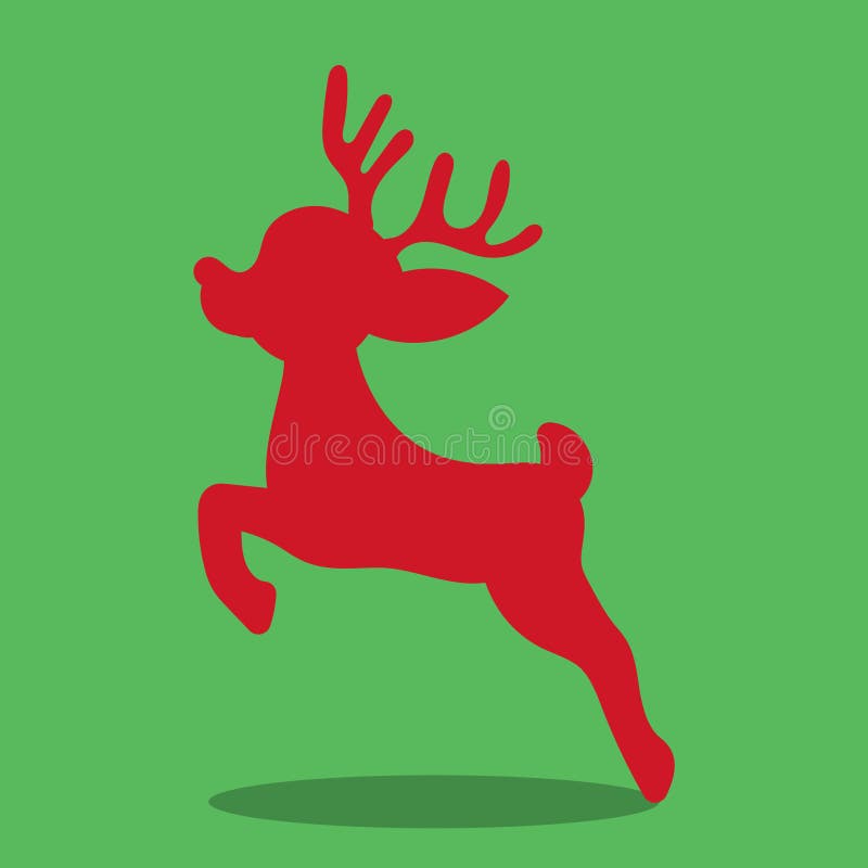 Christmas deer jumping deer red 16 vector illustration