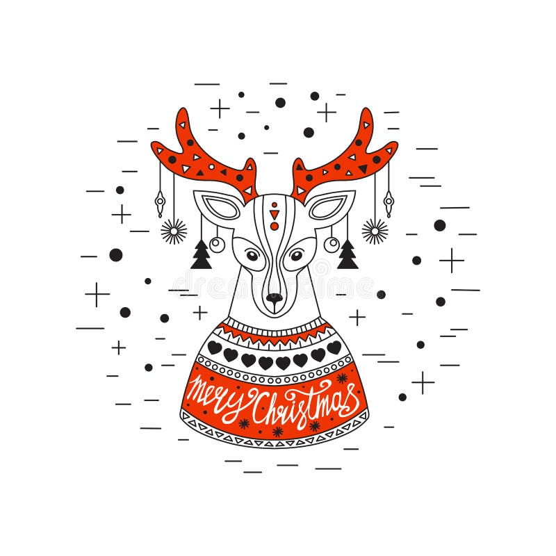 Christmas deer. Merry Christmas and Happy New Year. vector illustration Christmas deer. Merry Christmas and Happy New Year. vector illustration
