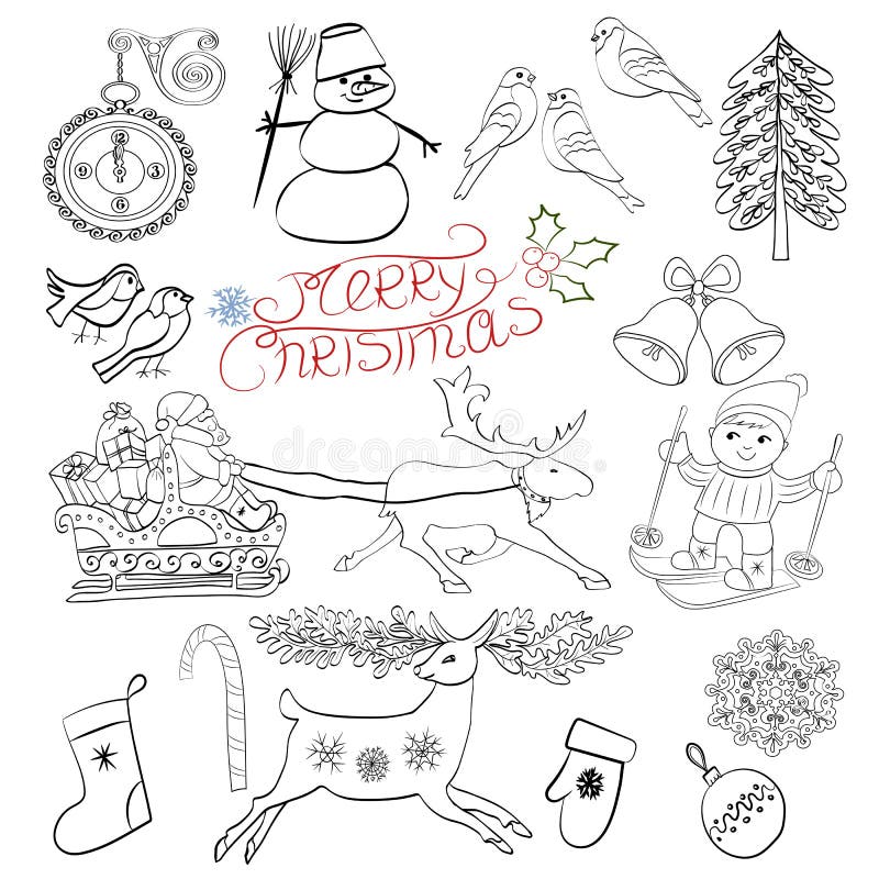 Christmas design. Hand drawn sketch.