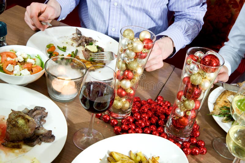 Christmas dinner stock photo. Image of enjoying, candles - 13179664
