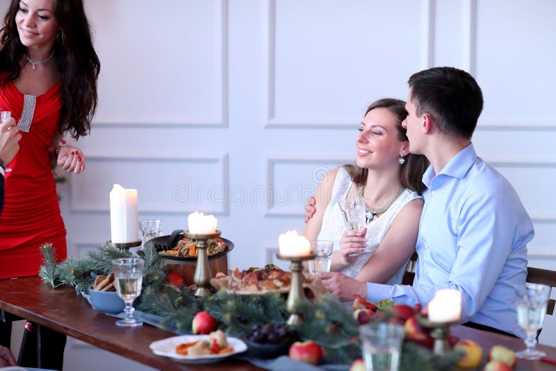 Christmas dinner stock photo. Image of candles, decorated - 101706708