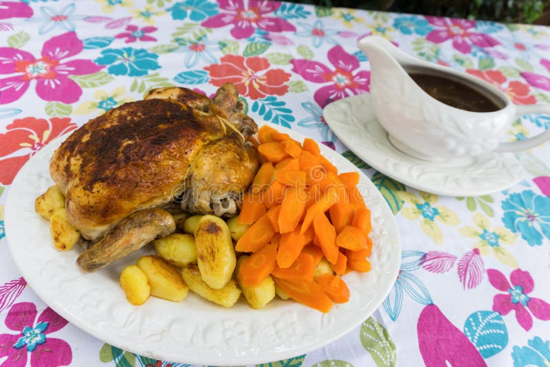 Christmas Dinner with Gravy Boat. Stock Photo Image of display