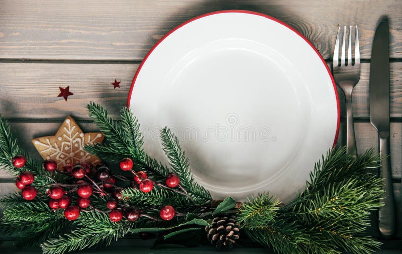 Christmas dinner plate stock photo. Image of meal, christmas - 126576684