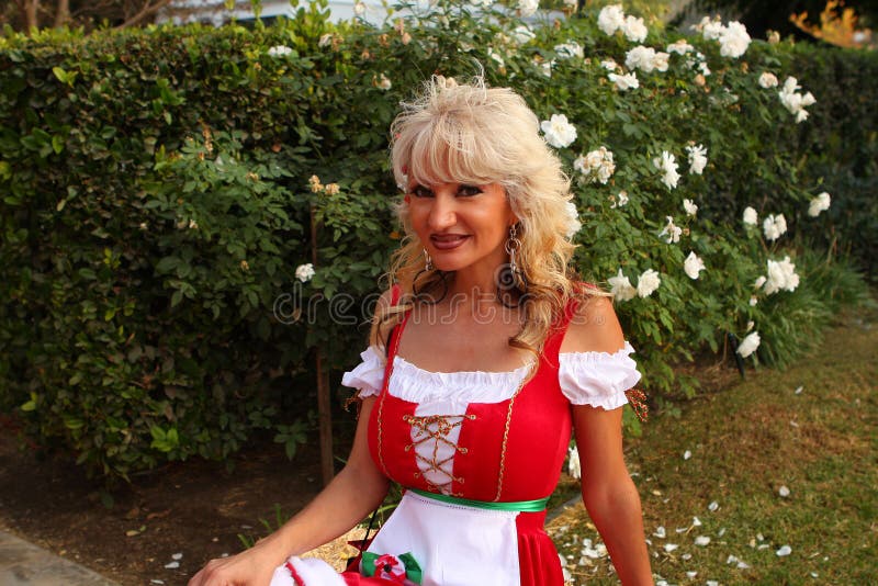 Christmas dirndl woman royalty free stock photos