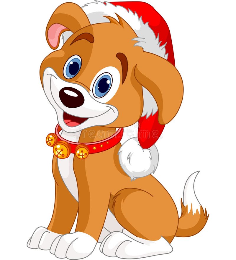 Christmas dog stock vector. Illustration of character ...