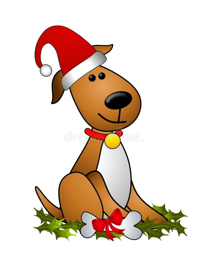 Christmas Dog Santa Hat stock illustration. Illustration ...