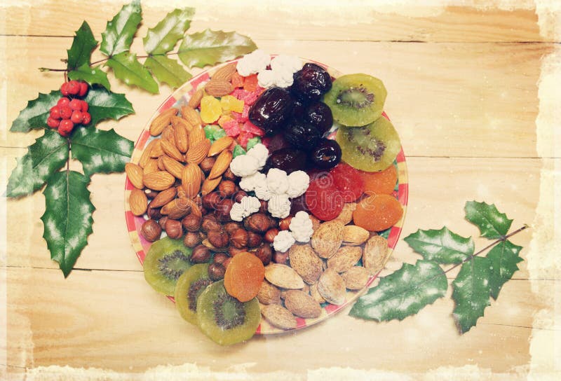 Christmas Dried Fruit,vintage Stock Image Image of hazelnuts