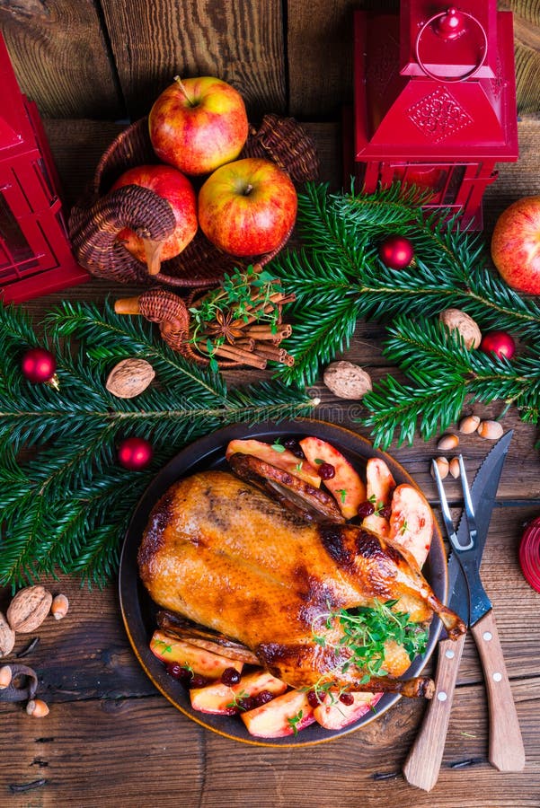 Christmas duck stock photo. Image of meal, decoration ...