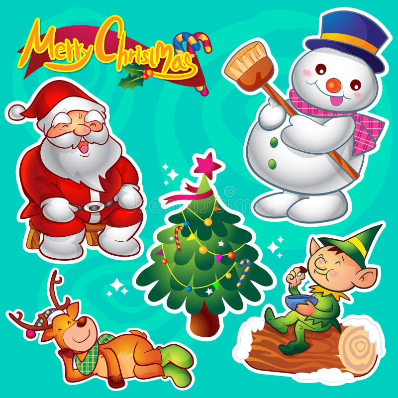 christmas-elements-stock-vector-illustration-of-childish-62600595