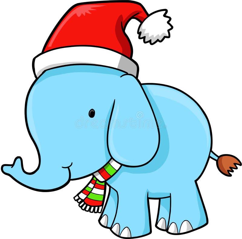 Download Christmas Elephant Vector stock vector. Illustration of ...