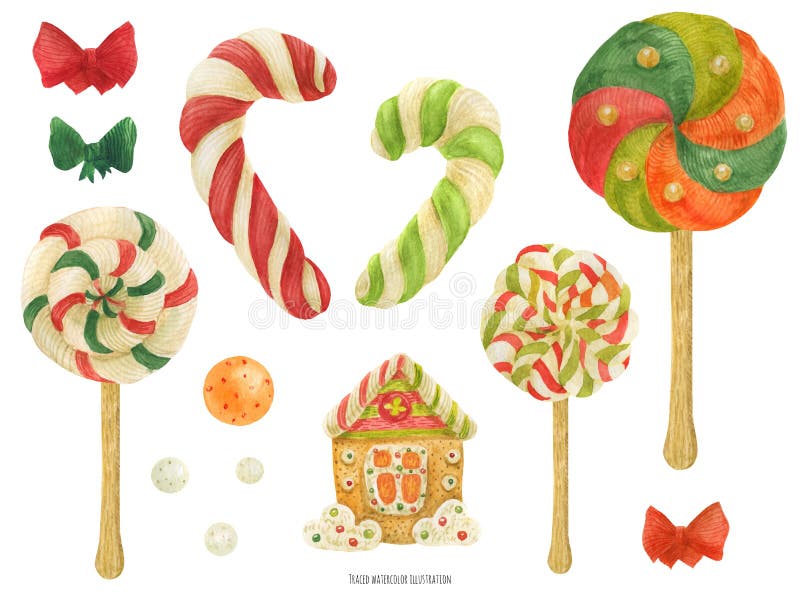 Christmas Elf Factory Sweet Items, watercolor