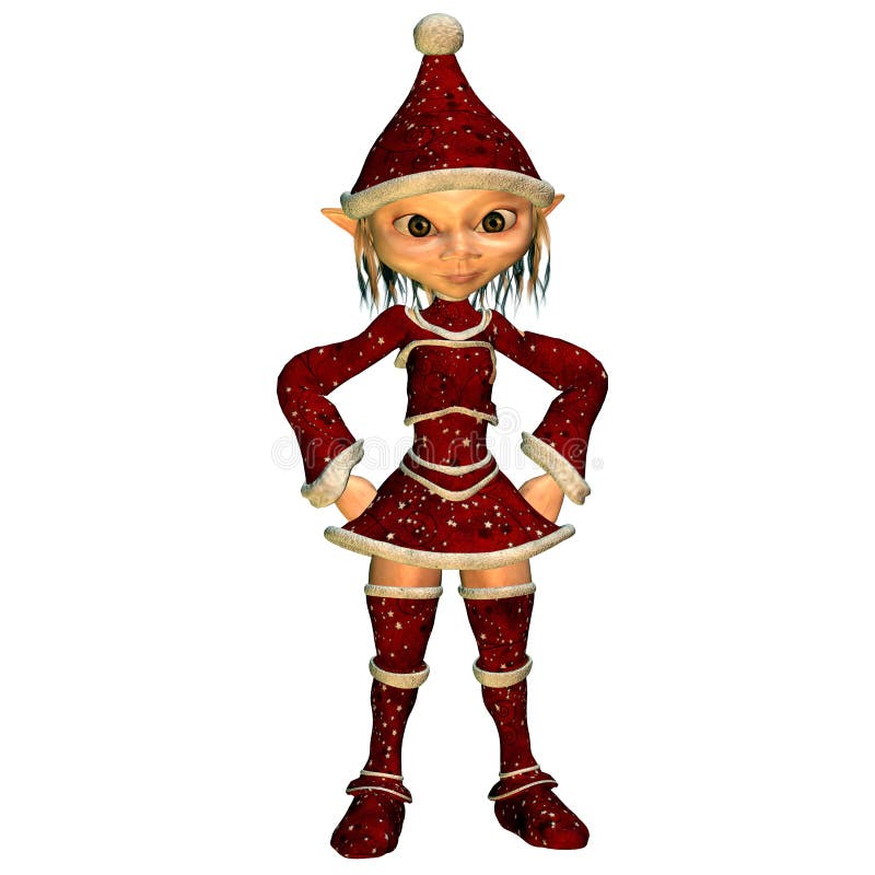 Christmas elf in respect pose