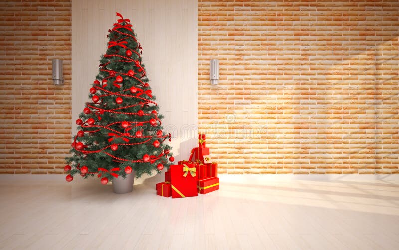 Christmas Empty interior vector illustration