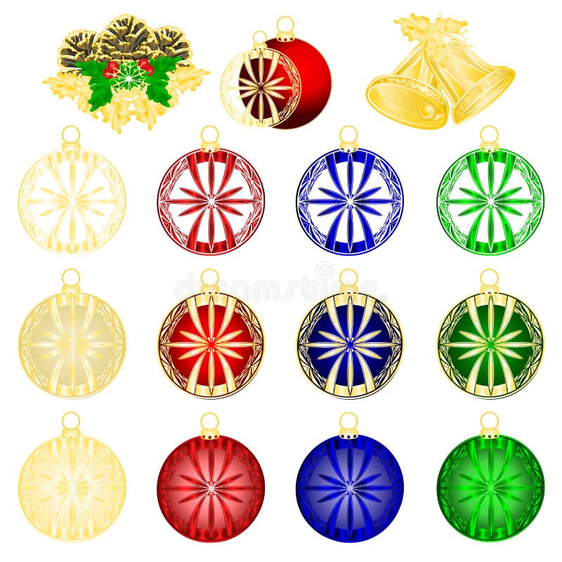 Premium Photo  Christmas material, bells and x'mas flower and ball  decorations on a red background.