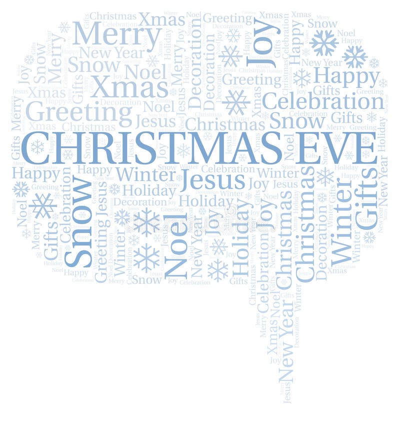 Christmas Eve word cloud stock illustration. Illustration of wordcloud