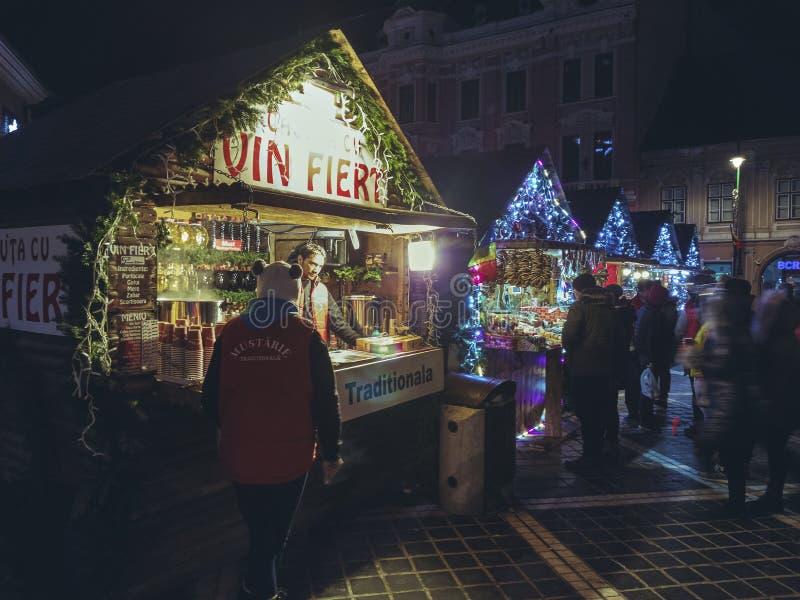 Christmas fair at night, Brasov, Romania