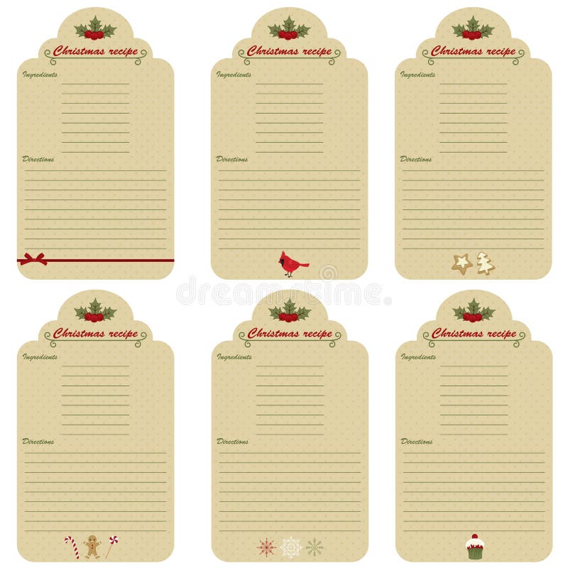 Christmas festive recipe cards