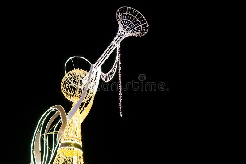 Christmas Figures Made with Lights Stock Photo Image of outside