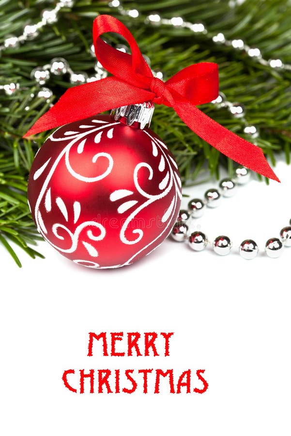 Christmas firtree with red ball royalty free stock image Christmas firtree with red ball royalty free stock image