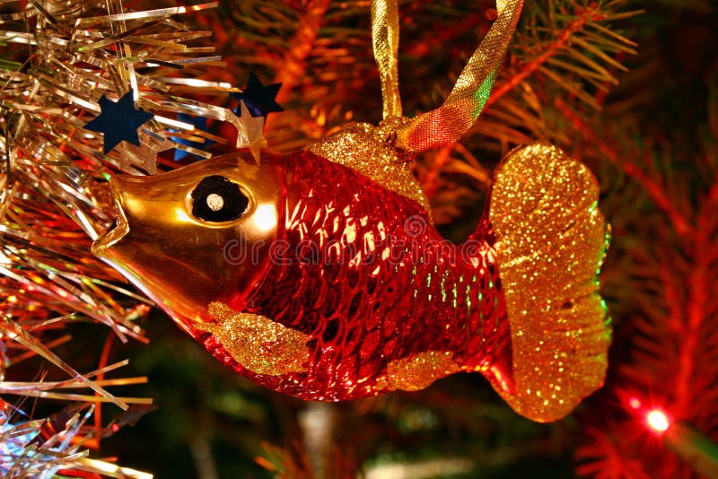 Christmas fish carp stock image. Image of jolly, green 52330649