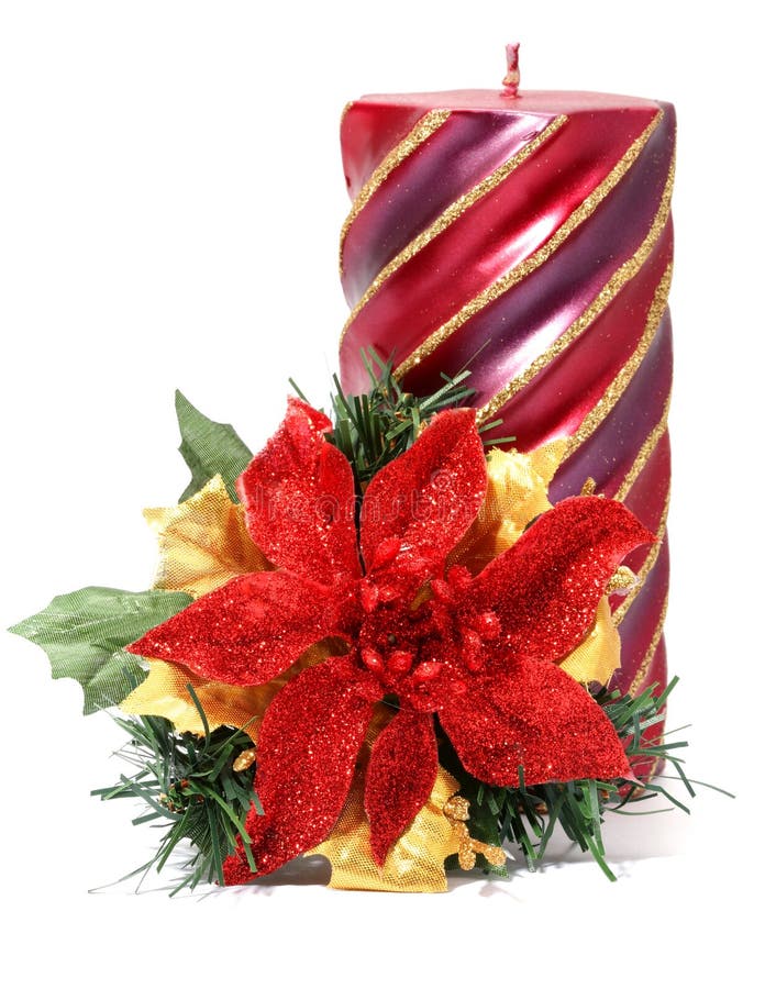 Christmas flower with candle