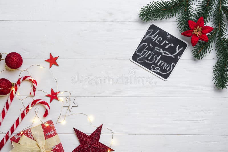 Christmas frame with candy and toys stock photos Christmas frame with candy and toys stock photos