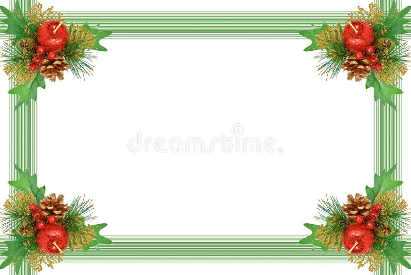 Christmas frame - ornament with green branch