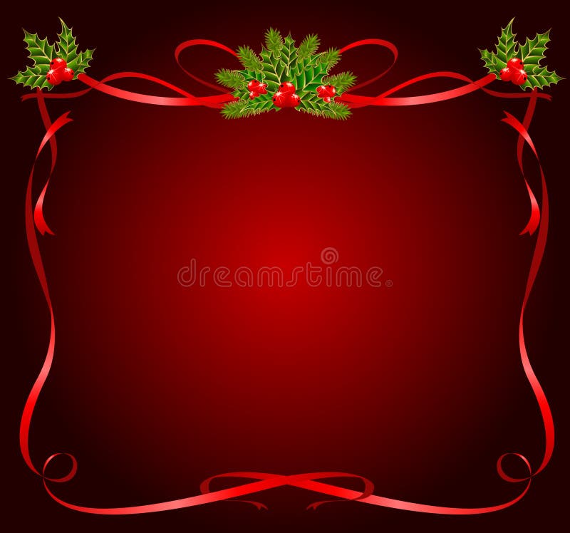 Christmas frame from ribbons