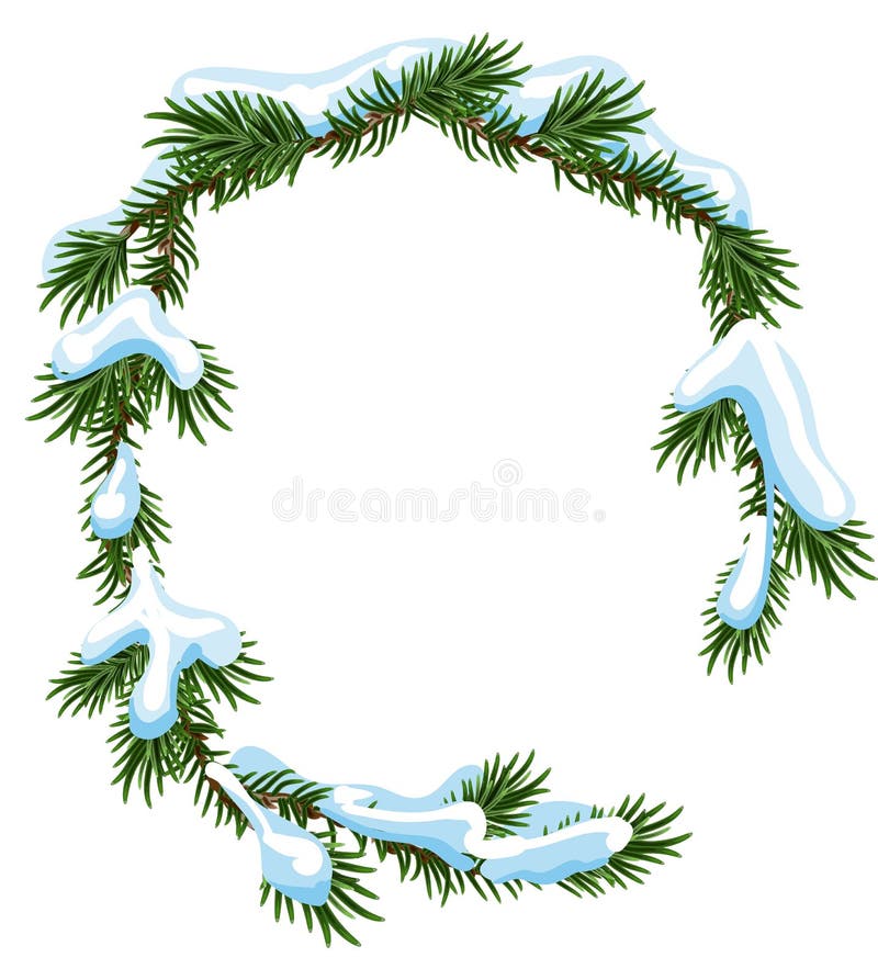 Christmas frame spruce branches in snow vector illustration Christmas frame spruce branches in snow vector illustration