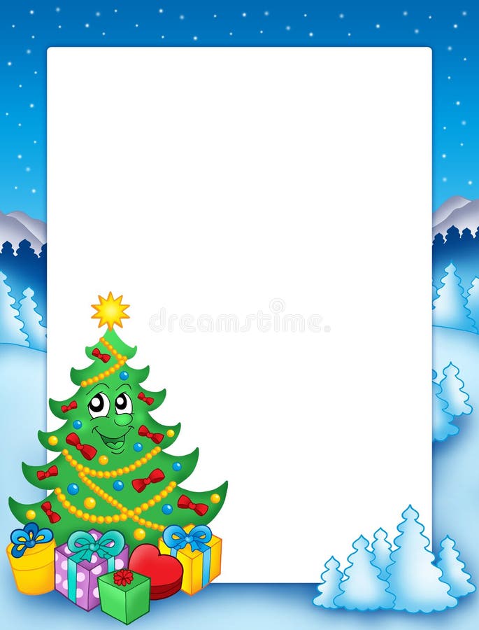 Christmas frame with tree 1