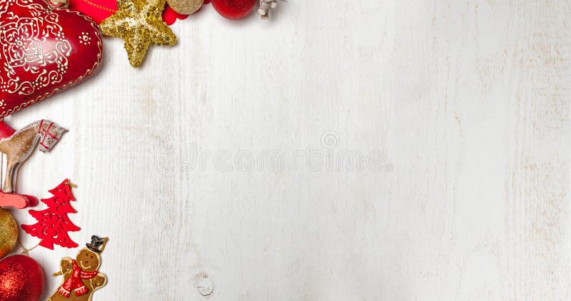 Christmas frame on white wood background