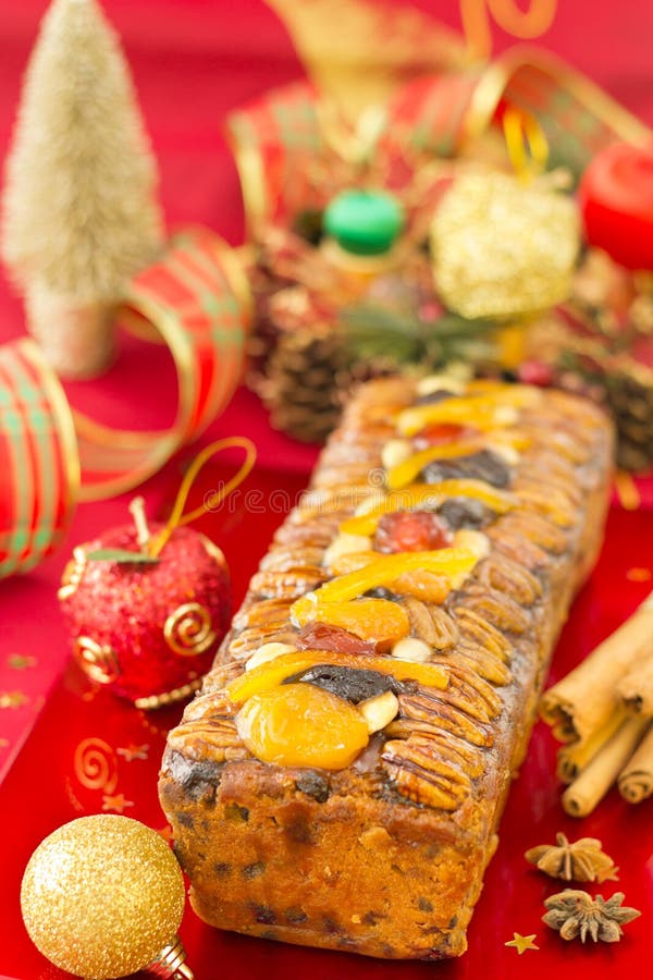 Christmas Fruitcake With Christmas Decoration Stock Image Image of