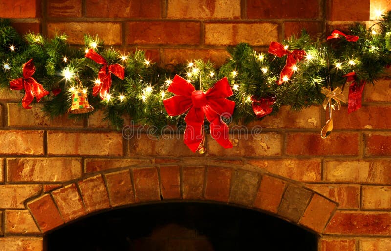Christmas Garland with Lights stock photo Christmas Garland with Lights stock photo