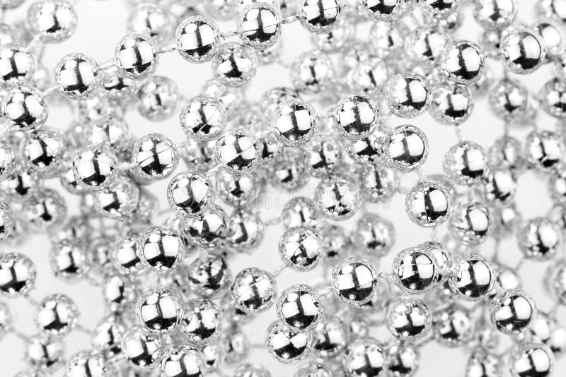 Christmas Garland of Silver Beads Stock Image Image of christmas