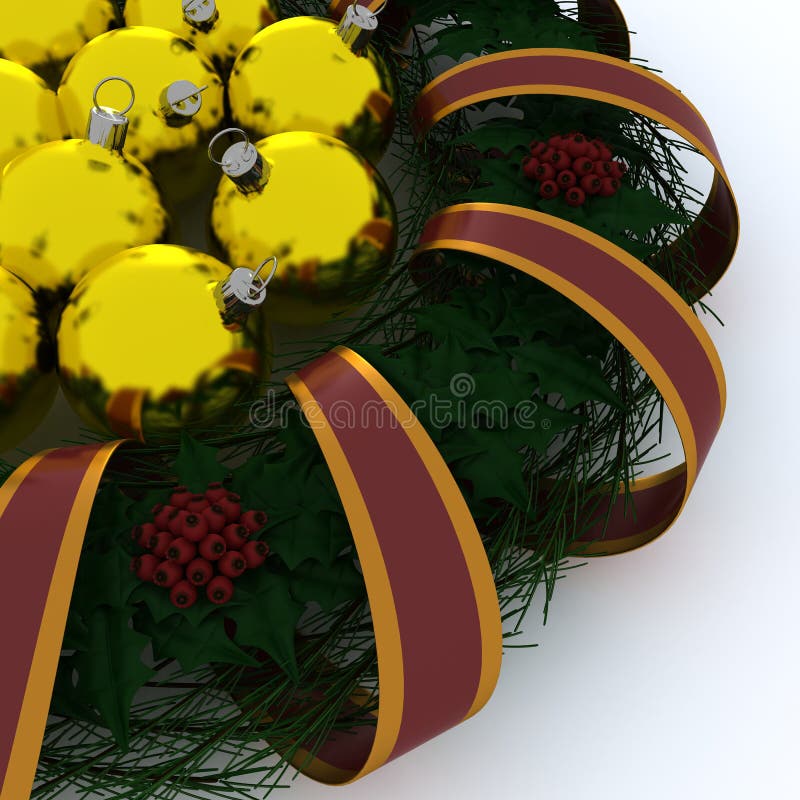 Christmas Garland Wrapped in Ribbon Stock Illustration Illustration