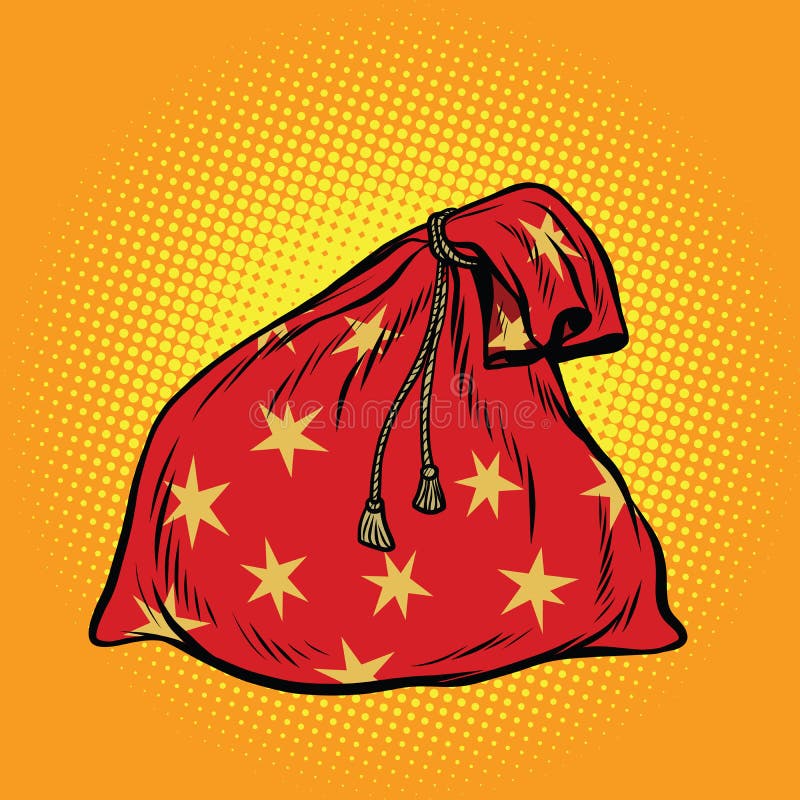 Christmas gift bag Santa Claus stock illustration Christmas gift bag Santa Claus stock illustration