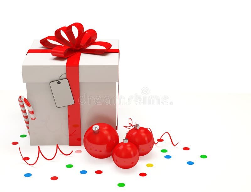 Christmas Gift Box on white background