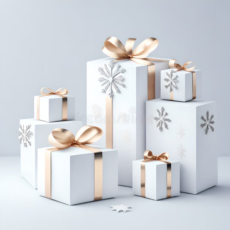 Christmas Gift Box White Color Wallpaper Stock Illustration