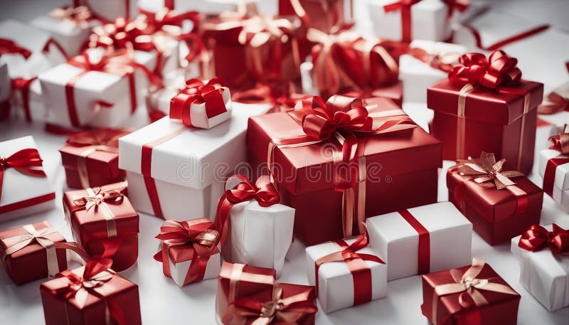 Christmas Gift Boxes a Surprise Christmas with a Pile of Presents and a ...