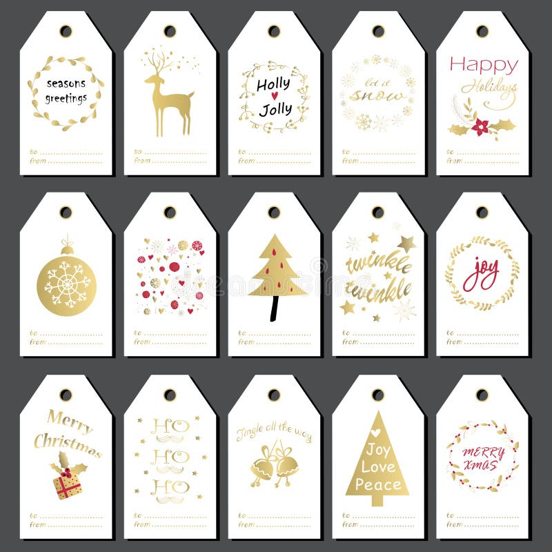 Christmas gift tags set.