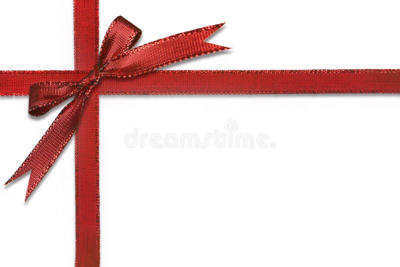 Christmas Gift Wrapped in Pretty Red Bow royalty free stock photos
