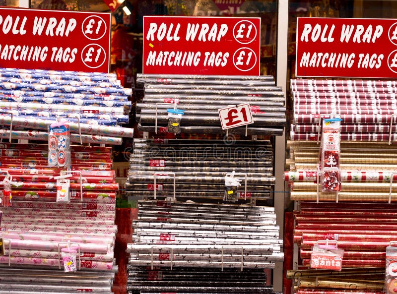 Christmas Gift Wrapping for Sale Editorial Photography Image of open