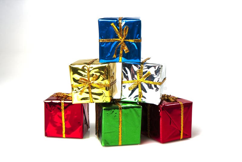A Pile of Christmas Gifts stock photo. Image of decorative 34709994