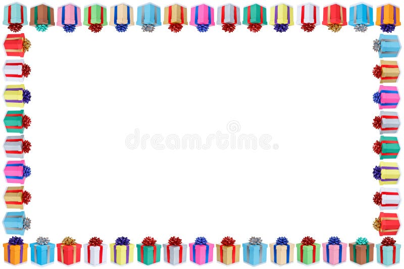 Christmas gifts birthday card presents frame border copyspace copy space wedding gift present
