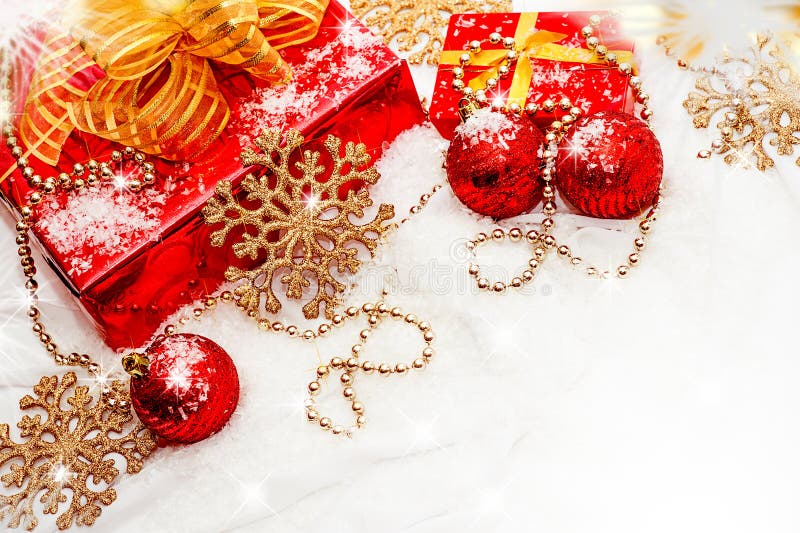 Christmas Gifts and Decorations Stock Photo Image of celebration